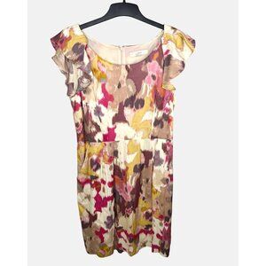 Ann Taylor Loft Womens Multicolor Ruffle Sleeve Dress Size 12